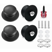 Lot de 4 boutons universels en bakélite pour couvercles de casseroles, avec vis, noirs, résistants, pour couvercles de casseroles et de plat