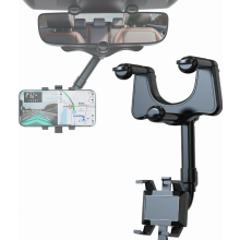 Support universel pour téléphone portable à fixer sur le rétroviseur de voiture, support rotatif à 360 degrés et rétractable pour tous les t