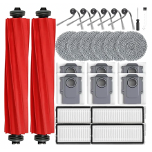 Kit de accesorios de 26 piezas para aspiradora robot Roborock QV35A, QV35S, QR598, QR798, 2 cepillos principales, 6 bolsas para polvo, 6 alm