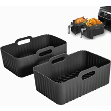 Silikónové vložky do fritézy, balenie 2 opakovane použiteľných vložiek do dvojzónovej fritézy, tepelne odolné košíkové formy