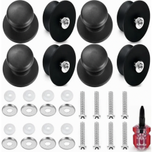 Conjunto de 8 peças de puxadores para tampas de panelas com chave de fenda pequena, puxadores de substituição resistentes ao calor para tamp