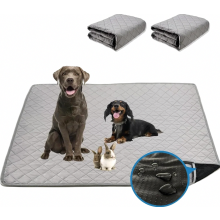Lot de 2 tapis d'apprentissage lavables pour chiots, 70 x 100 cm, réutilisables, absorbants et antidérapants, à 4 couches, pour chiens, chat