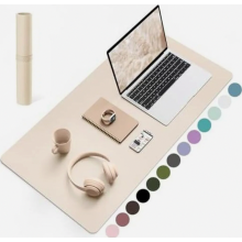 Schreibtischunterlage, Mauspad aus Leder mit rutschfester Wildlederoberfläche, multifunktionales Büro-Mauspad und Laptop-Schreibunterlage, T