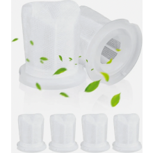 Set van 6 vervangingsfilters voor de VC100 draadloze handstofzuiger, vuilfilterinzetstukken, duurzaam en eenvoudig te installeren.
