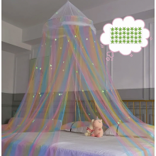 Prinsessenhemelbedklamboe voor kinderen, ronde koepelklamboe voor de kinderkamer en speelkamer, zachte hemelbedklamboe voor kinderen