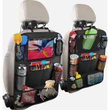 Set van 2 autostoelorganizers voor kinderen, vlekbestendige opbergvakken voor de achterbank met rugleuningbeschermer.