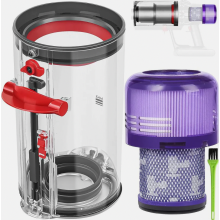 Vervangend stofreservoir voor V11 V15 stofzuiger, compatibel met SV14 SV17 SV15 SV22 SV28, inclusief filter en stofreservoir.