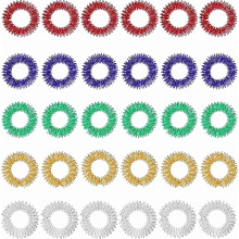 Set van 30 acupressuurringen voor de vingers, voor stressverlichting en ondersteuning van de bloedsomloop, masserende vingerringen voor dage