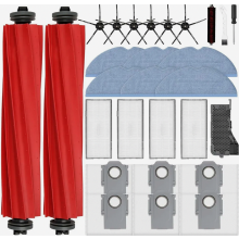 28-delige accessoirekit voor robotstofzuiger: 2 hoofdborstels, 6 stofzakken, 6 dweilpads, 4 HEPA-filters, 6 zijborstels.