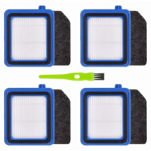 Stofzuigerfilterset voor QX6 QX7 QX8-2 ASKW1, 4 wasbare voorfilters, 4 hygiënefilters, 1 reinigingsborstel, Re