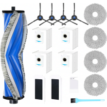 Ersatzteilset für Saugroboter, Hauptbürste, HEPA-Filter, Wischtücher, Seitenbürsten und Staubbeutel, kompatibel mit