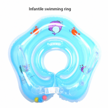 Opblaasbare babyhalsband, blauw, voor veilig zwemmen, badderen en spelen in het water.
