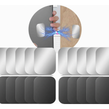 Set mit 20 selbstklebenden Metallplatten, 50 mm Magnetfolien aus Edelstahl, schwarze und silberne rechteckige Metallscheiben