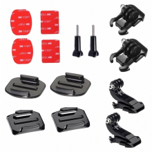 14 Sets Klebepads und Halterungen als Zubehör für Action-Kameras, flache und gebogene Klebehalterungen, Helmhalterungen für den Outdoor-Eins