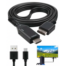 PS1/PS2-zu-HDMI-Adapter 1080p mit 1 m AV-Kabel, Videokonverter, Plug & Play für HDTV-Spielkonsolen, kein Signalverlust