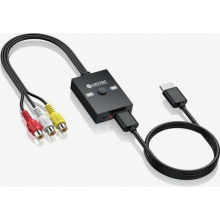 RCA-zu-HDMI-Konverter 1080p/720p 4:3/16:9-Umschalter Composite-AV-Audio-Video-Adapter mit 50-cm-Kabel und USB-Stromkabel