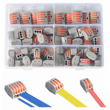 60-teiliges elektrisches Klemmenblock-Set mit Hebel, Drahtverbinder-Sortiment für massive, flexible und flexible Kabel, 30