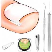 60-delige set voor het corrigeren van ingegroeide teennagels, reparatiepleisters voor teennagels met nagelknipper, nageltangetje en pincet v