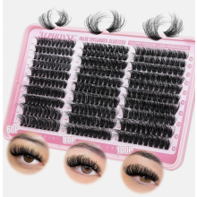 Fluffy Cluster Wimperextensions, Dikke Volume Zelf Aanbrengen Individuele Wimperextensions, 10-18 mm, Zachte Natuurlijke Kunstwimpers voor T