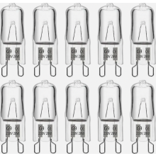 G9 halogeenlamp 28W 230V, 370lm 2700K warm wit, dimbaar, geschikt voor kroonluchters, wandlampen en kastverlichting.