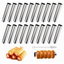 Paquete de 20 tubos de acero inoxidable antiadherentes para cannoli, moldes de cuerno de crema de 12 cm, moldes duraderos para rollos de mas