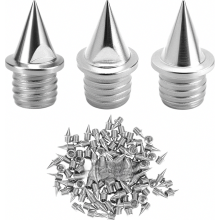 100 clavos de acero para zapatillas de atletismo, 6 mm (1/4 de pulgada), tacos de repuesto plateados.