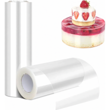 Rollo de acetato transparente, 2 rollos, film para decorar pasteles, 10 cm/15 cm de alto, 10 m de largo, para hornear pasteles, mousse de ch