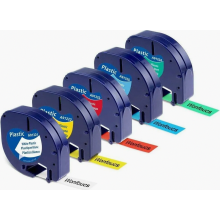 Cinta de etiquetas de repuesto de 12 mm x 4 m para impresoras de etiquetas, compatible con XR LT100H LT110T, paquete de 5 unidades