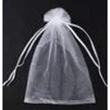 100 Bolsas de organza con cordón de 20 x 30 cm, blancas, transparentes, ideales para regalos, guardar joyas, fiestas, bodas y Navidad.