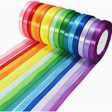 Cinta de satén de 16 colores, 10 mm de ancho, 22 m de largo, cinta para manualidades, ideal para envolver regalos, coser y proyectos de bric