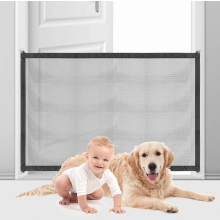 Barrera extensible para perros, apta para puertas y escaleras, sin necesidad de taladrar, de seguridad para mascotas, ajustable y con montaj