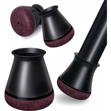24 tapas negras para patas de silla con fieltro, protectores de silicona para patas de muebles para patas de silla anguladas de 14-20 mm, re