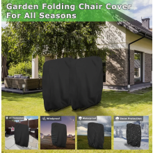 Faltbare Stuhlhüllen, 2er-Pack, Oxford Gartenstuhlschutz, winddicht, UV-beständig, staubdicht, für Terrassenmöbel, Lou