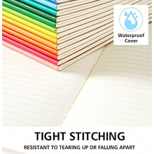 A5-Notizbuchset aus liniertem Kraftpapier, 10er-Set, je 60 Seiten, Regenbogen-Rücken in 10 verschiedenen Farben, 21 x 14 cm, Notizbücher aus