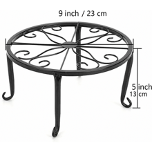 4er-Pack Metall-Pflanzenständer für Blumentöpfe, schwarze runde Topfhalter für Zimmerpflanzen, Balkon und als Dekoration