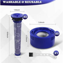 Set van 10 vervangingsfilters voor V8 en V7, 5 voorfilters en 5 HEPA-nafilters met reinigingsborstel, compatibel met DY.