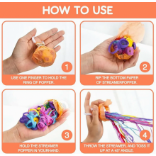 10 stuks confetti slingers voor verjaardagen, bruiloften en feesten, kleurrijke slingers om te gooien, gemakkelijk in gebruik.