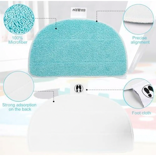 5-Pack Replacement Mop Pads, 32 x 19.5 cm Microfiber Steam Mop Covers with Hook and Loop Backing for All Floors, Durable 2