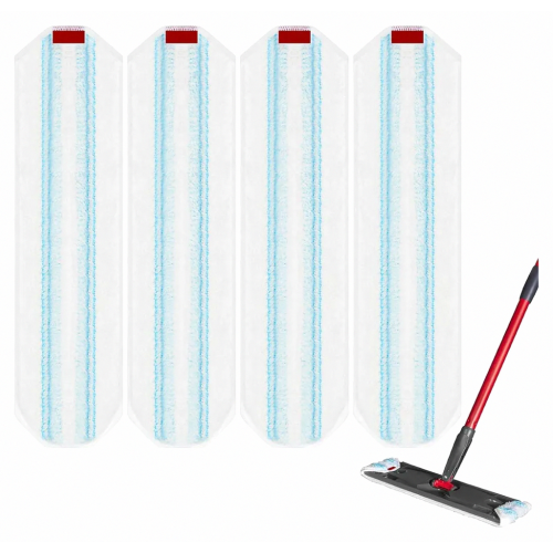 4 Pack Microfiber Mop Replacement Pads for Floor Cleaner, Reusable Flat Mop Covers for Deep Cleaning, Durable and Easy t