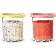 Dessert Container Compatible with NC501EU, Transparent Pink and Yellow Lid, Durable Food Storage Box