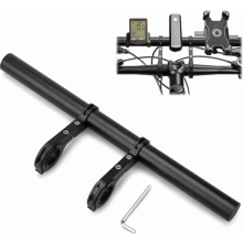 Bicycle Handlebar Extension 30cm Aluminum Handlebar Extender Mount for 18-34mm Bars for Flashlights Smartphones and GPS
