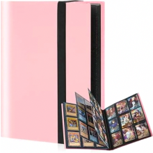 Trading Card Album, 20 Pages Binder, 360 Card Capacity Waterproof Organizer for Collectible Cards, with Elastic Band, Pi