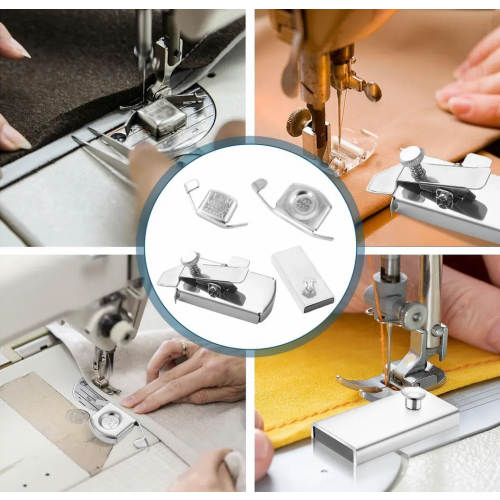 4-Piece Magnetic Seam Guide for Sewing Machine, Universal Multifunctional Sewing Accessory for Precise Stitching and Mea 2