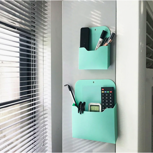 Magnetic Document Holder, Wall-Mounted Storage Box, Large Capacity Full-Size Pocket, Solid Color File Organizer 2