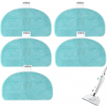 5-Pack Replacement Mop Pads, 32 x 19.5 cm Microfiber Steam Mop Covers with Hook and Loop Backing for All Floors, Durable