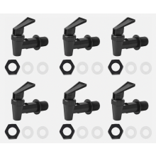 6 Pack Plastic Drink Dispenser Tap Replacement Faucet for Kegs, Durable Water Spigot for Cold and Hot Drinks, Juice and