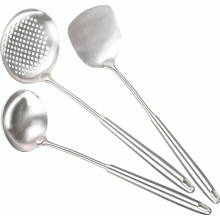 Set of 3 Heat Resistant Wok Spatulas, 17 Inch Long, Durable Kitchen Utensils for Stir Fry and Cooking