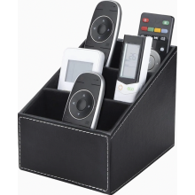 Remote Control Holder Organizer with 3 Pockets and Soft Suede Lining for Home Storage