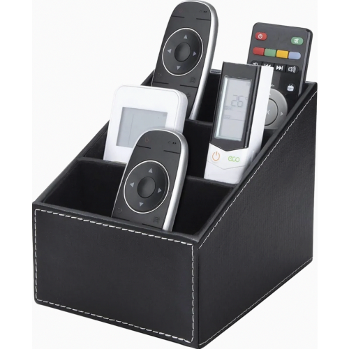Remote Control Holder Organizer with 3 Pockets and Soft Suede Lining for Home Storage