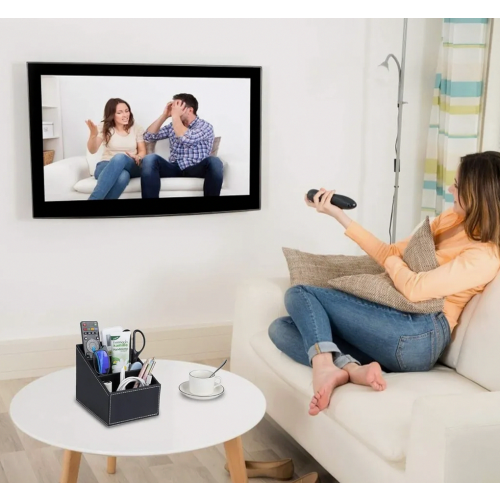 Remote Control Holder Organizer with 3 Pockets and Soft Suede Lining for Home Storage 2